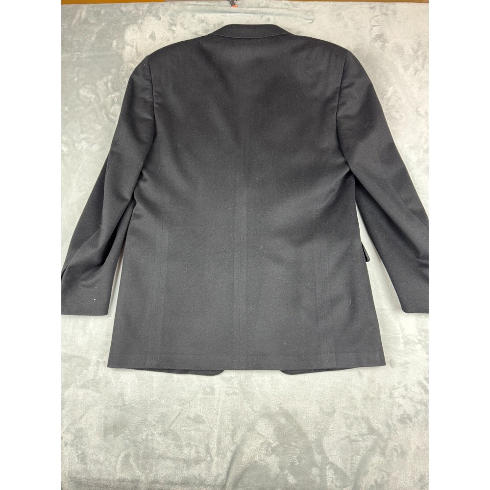 Canali Suit Jacket Mens 46L Long Black Virgin Wool Italy Blazer Blue Label - Picture 12 of 16